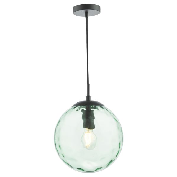 Підвісний світильник Dar Lighting SP72-RIP8824 Ripple Pendant Matt Black & Green Glass