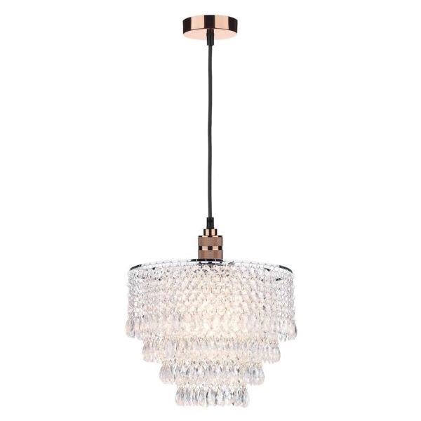 Lampa wisząca Dar Lighting SP8664 + DIO6508 Dionne 1 Light E27 Decorative Suspension Copper