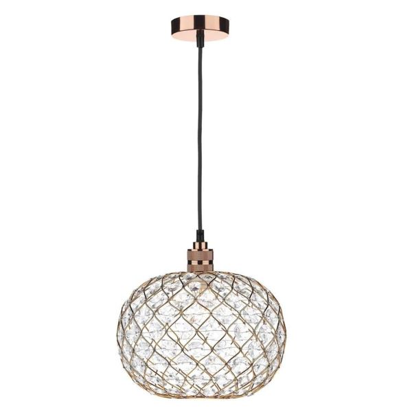 Lampa wisząca Dar Lighting SP8664 + JUA6535 Juanita 1 Light E27 Decorative Suspension Copper