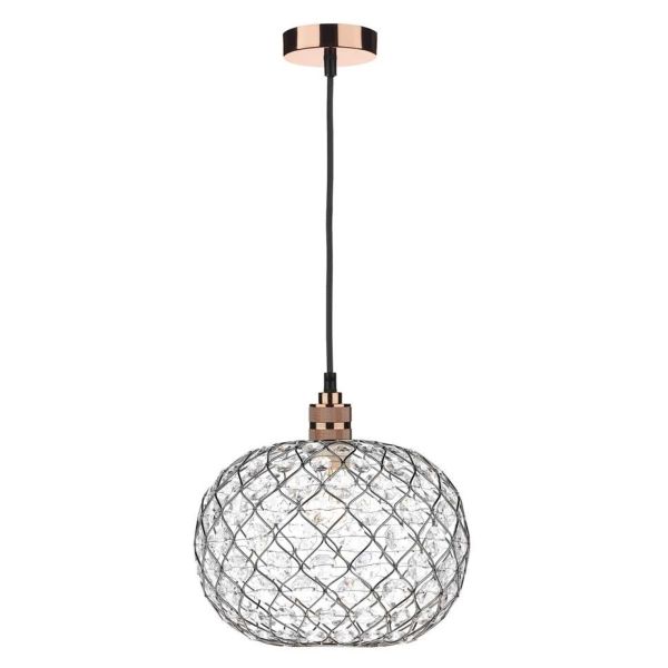 Lampa wisząca Dar Lighting SP8664 + JUA6550 Juanita 1 Light E27 Decorative Suspension Copper