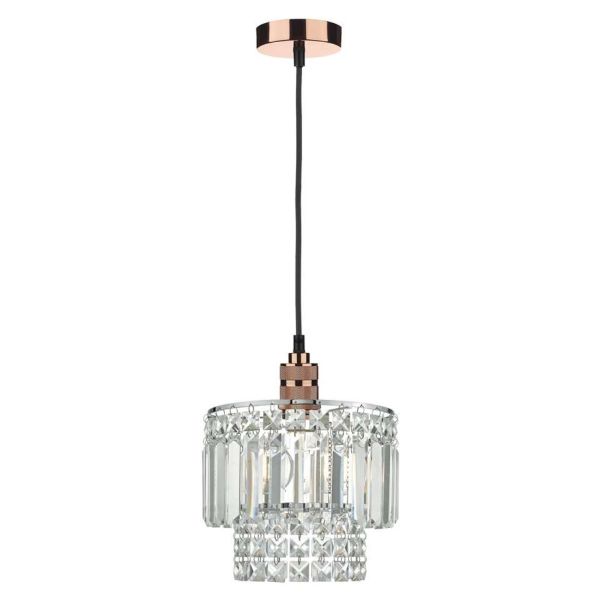 Lampa wisząca Dar Lighting SP8664 + KYL6550 Kyla 1 Light E27 Decorative Suspension Copper