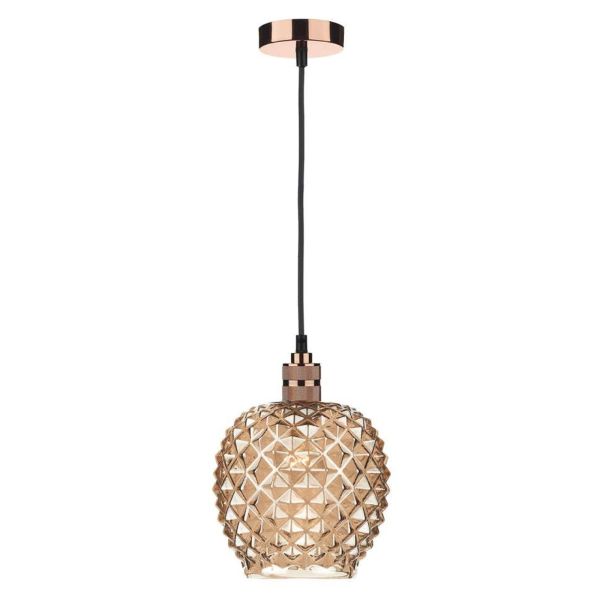 Lampa wisząca Dar Lighting SP8664 + MOS6535 Mosaic 1 Light E27 Decorative Suspension Copper