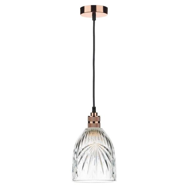 Lampa wisząca Dar Lighting SP8664 + MOT6508 Motif 1 Light E27 Decorative Suspension Copper