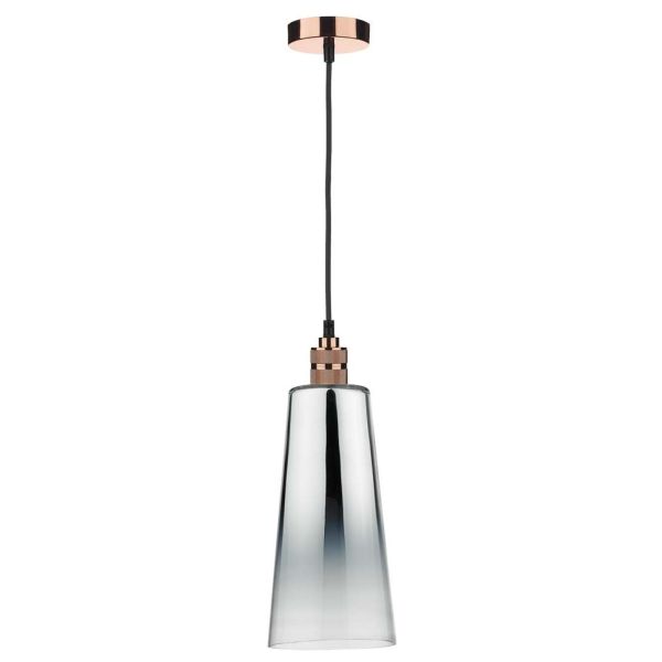 Підвісний світильник Dar Lighting SP8664 + SMO6550 Smokey 1 Light E27 Decorative Suspension Copper