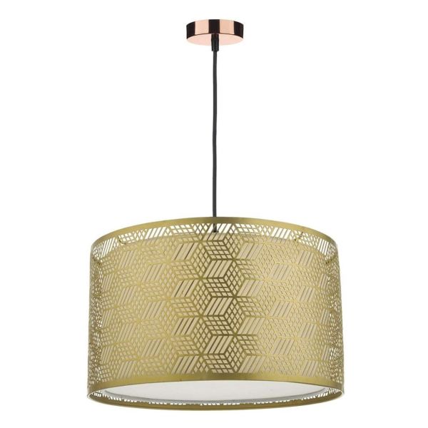 Lampa wisząca Dar Lighting SP8664 + TIN6535 Tino 1 Light E27 Decorative Suspension Copper