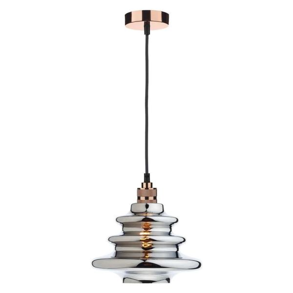 Lampa wisząca Dar Lighting SP8664 + ZEP6550 Zephyr 1 Light E27 Decorative Suspension Copper