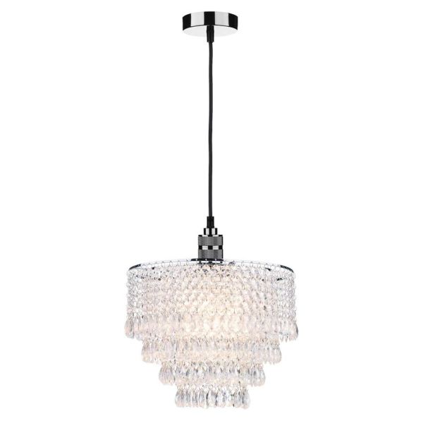 Lampa wisząca Dar Lighting SP8667 + DIO6508 Dionne 1 Light E27 Decorative Suspension Gun Metal