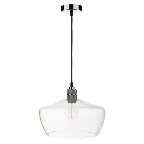 Lampa wisząca Dar Lighting SP8667 + FID6508 Fidella 1 Light E27 Decorative Suspension Gun Metal