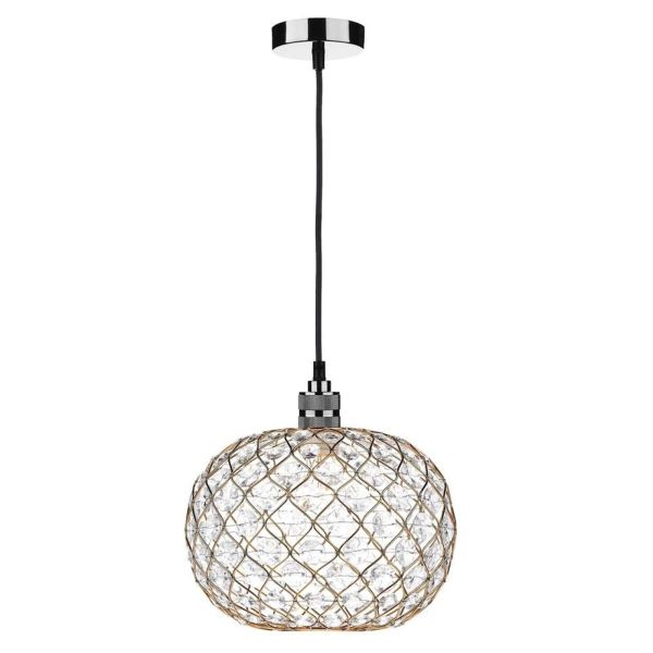 Lampa wisząca Dar Lighting SP8667 + JUA6535 Juanita 1 Light E27 Decorative Suspension Gun Metal