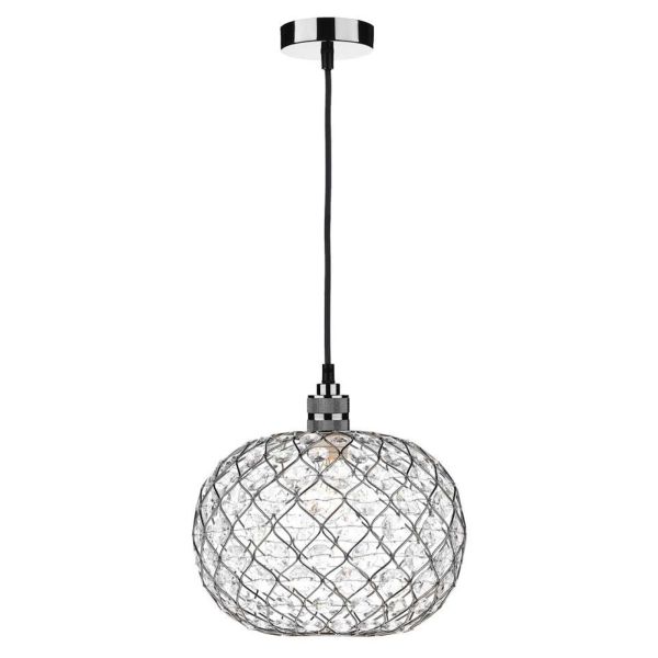 Lampa wisząca Dar Lighting SP8667 + JUA6550 Juanita 1 Light E27 Decorative Suspension Gun Metal