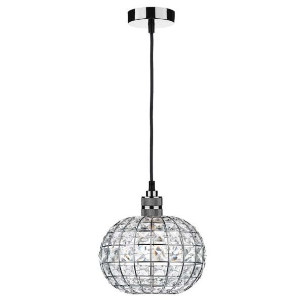 Lampa wisząca Dar Lighting SP8667 + LET6550 Letitia 1 Light E27 Decorative Suspension Gun Metal