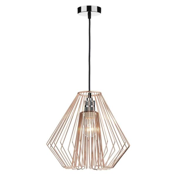 Lampa wisząca Dar Lighting SP8667 + NEE6564 Needle 1 Light E27 Decorative Suspension Gun Metal