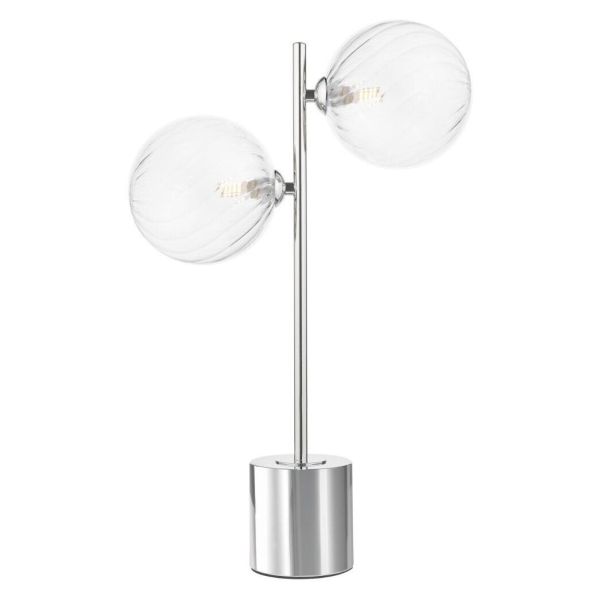 Настільна лампа Dar Lighting SPI4250-22 Spiral 2 Light Table Lamp Polished Chrome With Closed Glass
