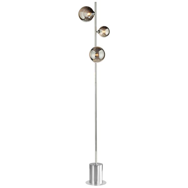 Lampa podłogowa Dar Lighting SPI5550-01-24 Spiral 3 Light Floor Lamp Polished Chrome and Smoked Glass