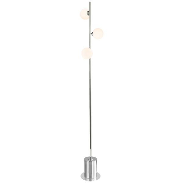 Lampa podłogowa Dar Lighting SPI5550-02 Spiral 3 Light Floor Lamp Polished Chrome With Opal Glass