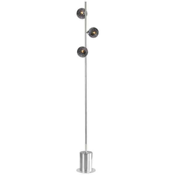 Lampa podłogowa Dar Lighting SPI5550-21 Spiral 3 Light Floor Lamp Polished Chrome With Black Confetti Glass