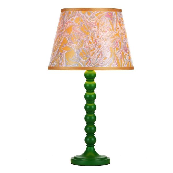 Lampa stołowa Dar Lighting SPO4224-FRI1026 Spool Table Lamp Green With Shade