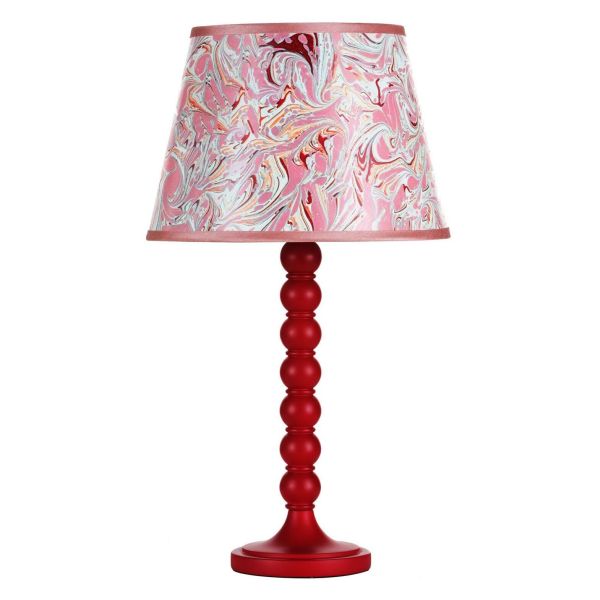Lampa stołowa Dar Lighting SPO4225-FRI1025 Spool Table Lamp Red With Shade