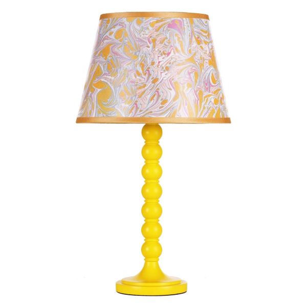 Lampa stołowa Dar Lighting SPO4226-FRI1026 Spool Table Lamp Yellow With Shade