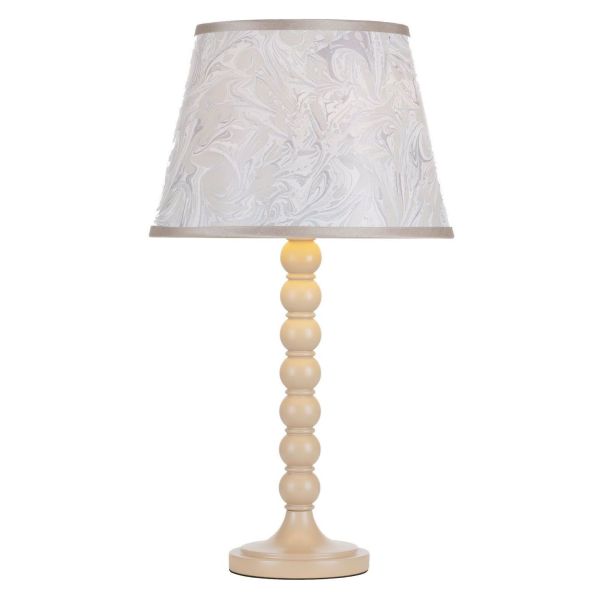 Lampa stołowa Dar Lighting SPO4229-FRI1029 Spool Table Lamp Cream With Shade