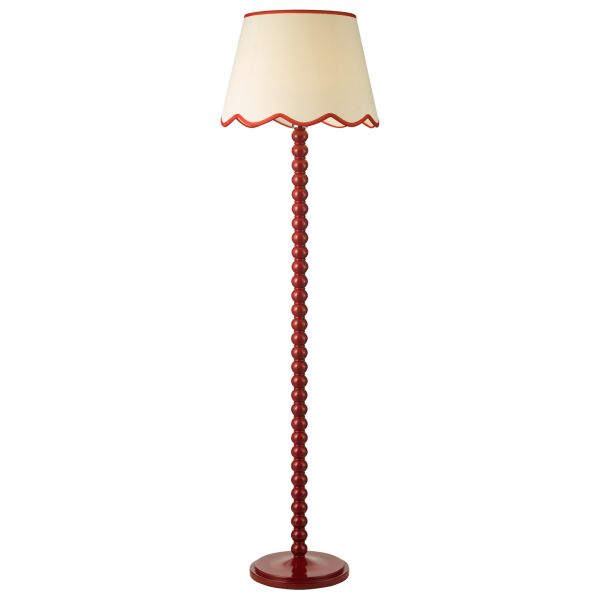 Lampa podłogowa Dar Lighting SPO4925-POM1825 Spool Floor Lamp Red With Shade