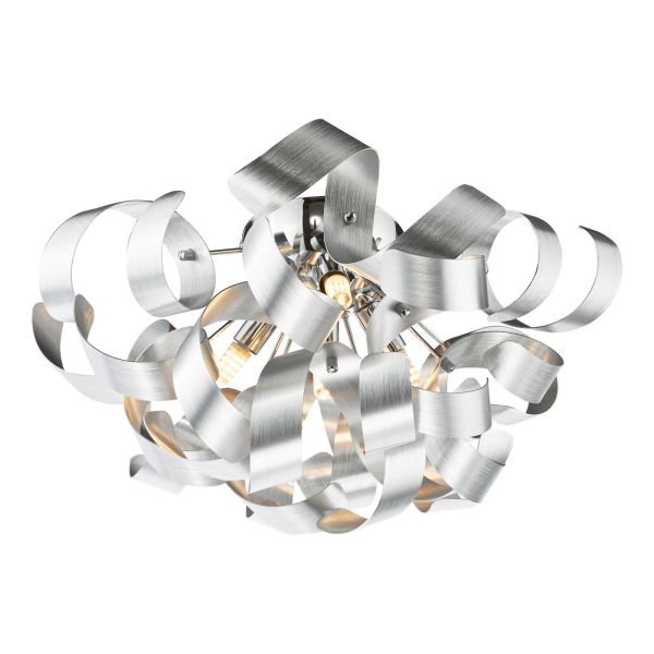 Люстра Dar Lighting SWA0450-04 Swash 4 Light Flush Polished Chrome With Aluminium Ribbons
