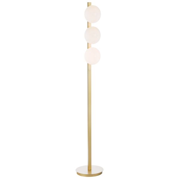 Lampa podłogowa Dar Lighting TAU4935 Tauri 3 Light Floor Lamp Matt Gold and Opal Glass