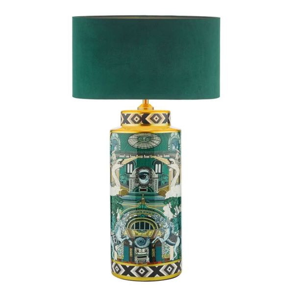 Настільна лампа Dar Lighting TEI4255 + AKA6524 Akavia Teisha Table Green-Gold Animal Motif