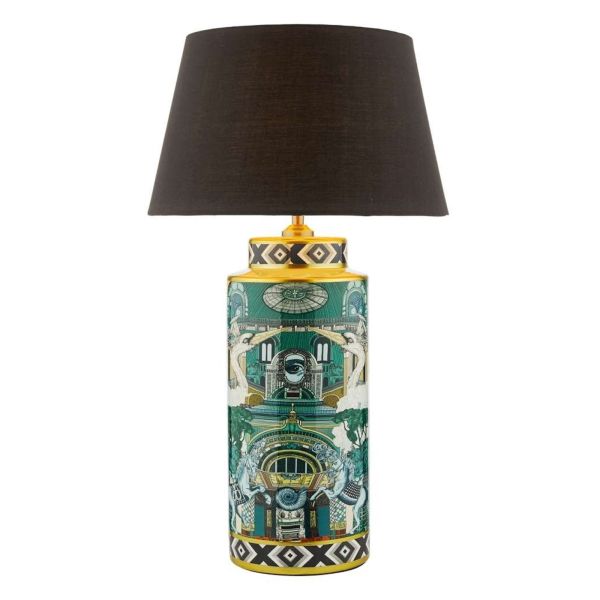 Настільна лампа Dar Lighting TEI4255 + SAF1422 Safia Teisha Table Green-Gold Animal Motif