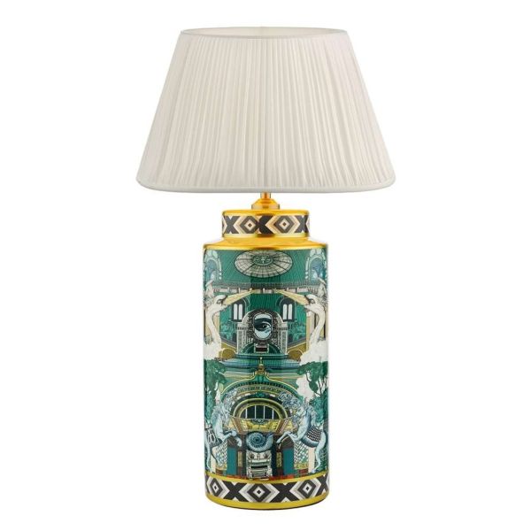 Lampa stołowa Dar Lighting TEI4255 + ULY1415 Ulyana Teisha Table Green-Gold Animal Motif