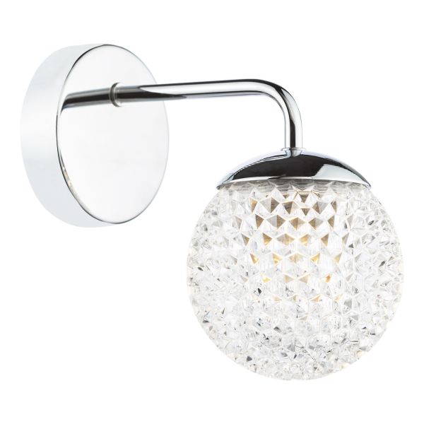 Oświetlenie lustra Dar Lighting TEV0750 Teva Wall Light Polished Chrome and Faceted Acrylic IP44