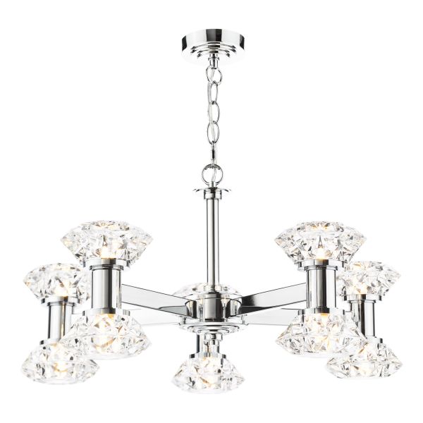 Żyrandol Dar Lighting TIA2350 Tiana 10 Light Armed Pendant Polished Chrome