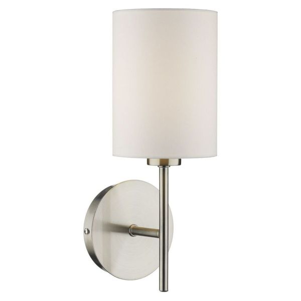 Kinkiet Dar Lighting TUS0746-S1061 Tuscan Wall Light Satin Chrome With Shade