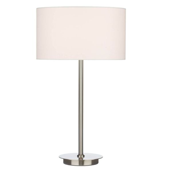 Lampa stołowa Dar Lighting TUS4046-S1058 Tuscan Table Lamp Satin Chrome With Shade