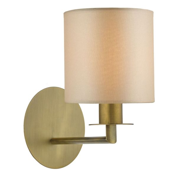 Kinkiet Dar Lighting TYL0763-LYR2629 Tyler Wall Light Antique Bronze With Shade