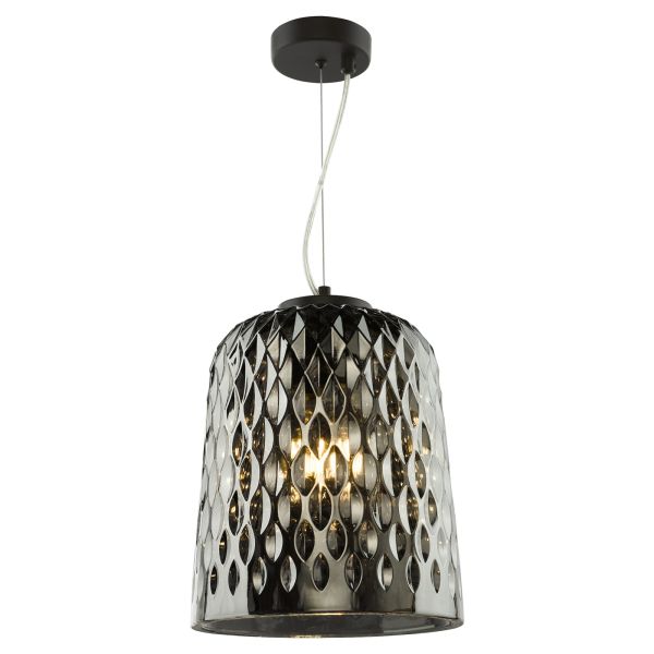 Підвісний світильник Dar Lighting VAR0110 Varius Pendant Matt Black and Smoked Glass