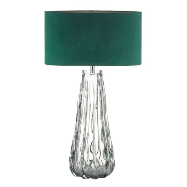 Lampa stołowa Dar Lighting VEZ4210 + AKA6524 Akavia Vezzano Table Lamp Smoked Glass