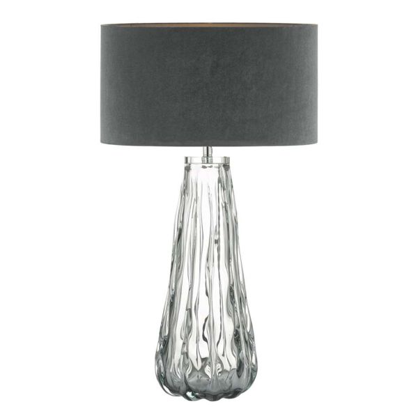 Lampa stołowa Dar Lighting VEZ4210 + AKA6539 Akavia Vezzano Table Lamp Smoked Glass