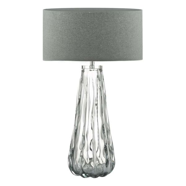 Lampa stołowa Dar Lighting VEZ4210 + PYR1439 Pyramid Vezzano Table Lamp Smoked Glass