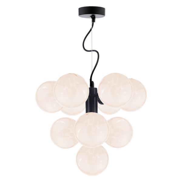 Żyrandol Dar Lighting VIN2322-17 Vine 10 Light Pendant Satin Black With White Confetti Glass
