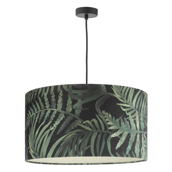 Lampa wisząca Dar Lighting WAC0161 + BAM8655 Bamboo Waco 1 Light E27 Suspension Black Chrome Matt Black