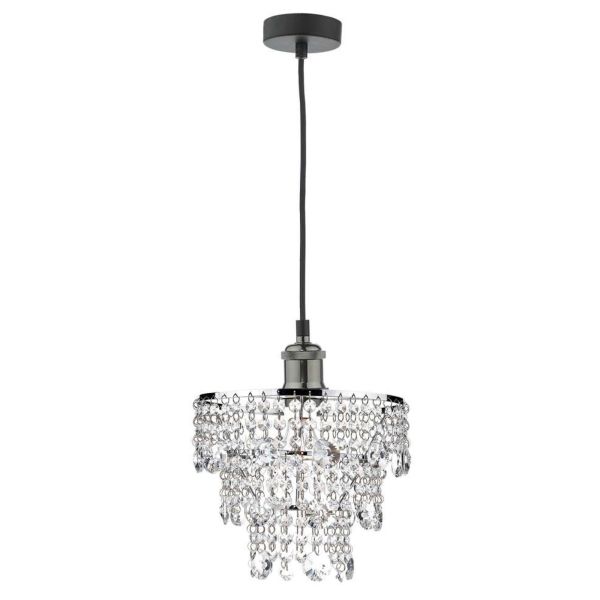 Підвісний світильник Dar Lighting WAC0161 + CYB6550 Cybil Waco 1 Light E27 Suspension Black Chrome Matt Black