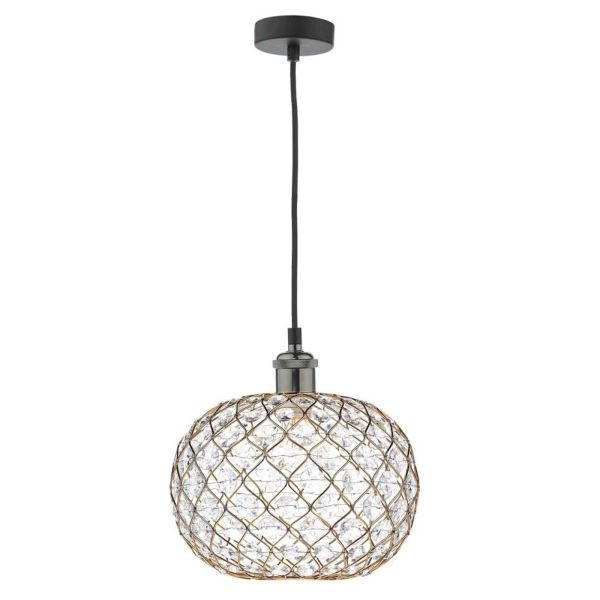 Підвісний світильник Dar Lighting WAC0161 + JUA6535 Juanita Waco 1 Light E27 Suspension Black Chrome Matt Black