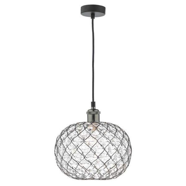 Lampa wisząca Dar Lighting WAC0161 + JUA6550 Juanita Waco 1 Light E27 Suspension Black Chrome Matt Black