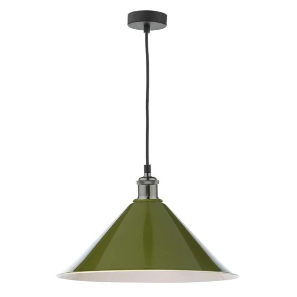 Підвісний світильник Dar Lighting WAC0161 + KIN6524 Kinsley Waco 1 Light E27 Suspension Black Chrome Matt Black