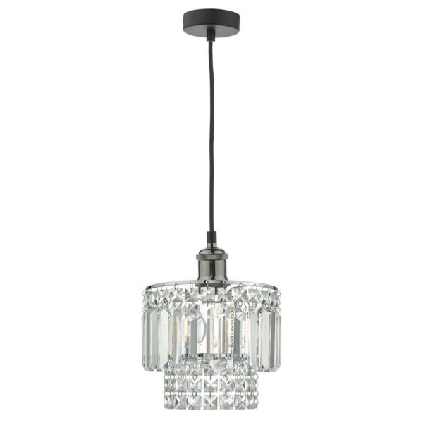 Lampa wisząca Dar Lighting WAC0161 + KYL6550 Kyla Waco 1 Light E27 Suspension Black Chrome Matt Black