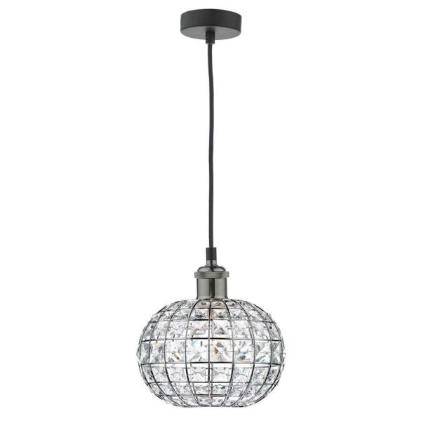 Lampa wisząca Dar Lighting WAC0161 + LET6550 Letitia Waco 1 Light E27 Suspension Black Chrome Matt Black