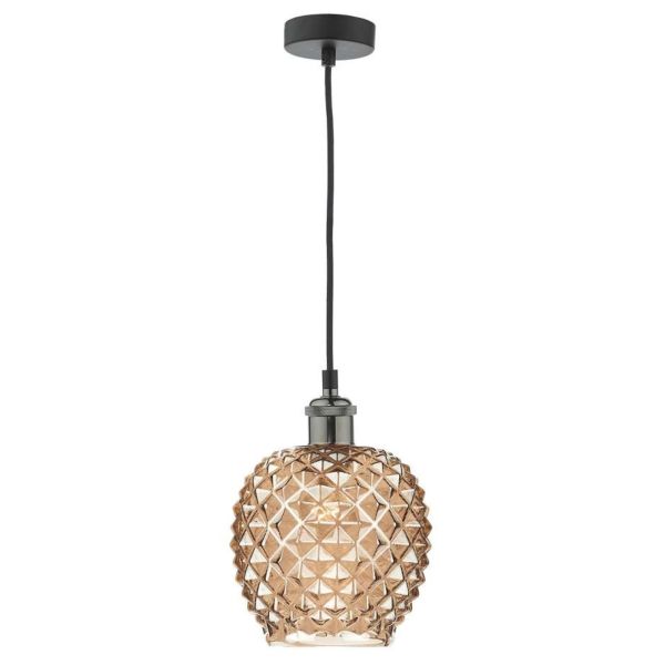 Підвісний світильник Dar Lighting WAC0161 + MOS6535 Mosaic Waco 1 Light E27 Suspension Black Chrome Matt Black