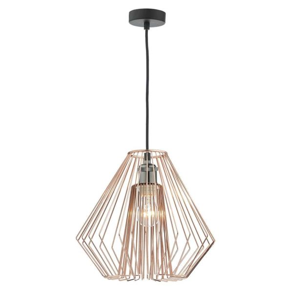 Підвісний світильник Dar Lighting WAC0161 + NEE6564 Needle Waco 1 Light E27 Suspension Black Chrome Matt Black