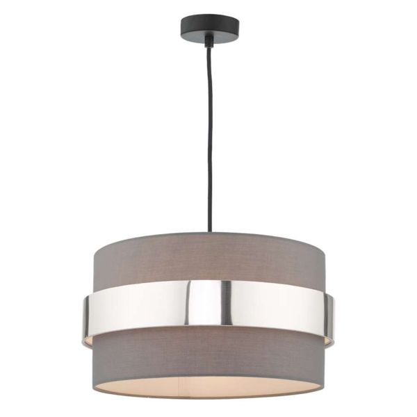 Підвісний світильник Dar Lighting WAC0161 + OKI6539 Waco 1 Light E27 Suspension Black Chrome Matt Black